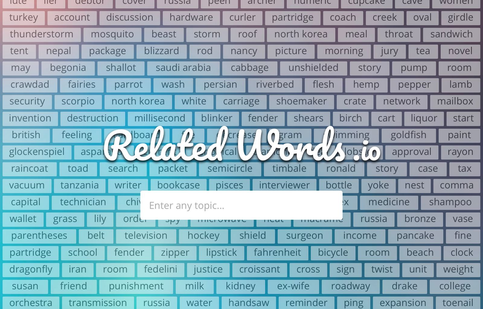 relatedwords.io website