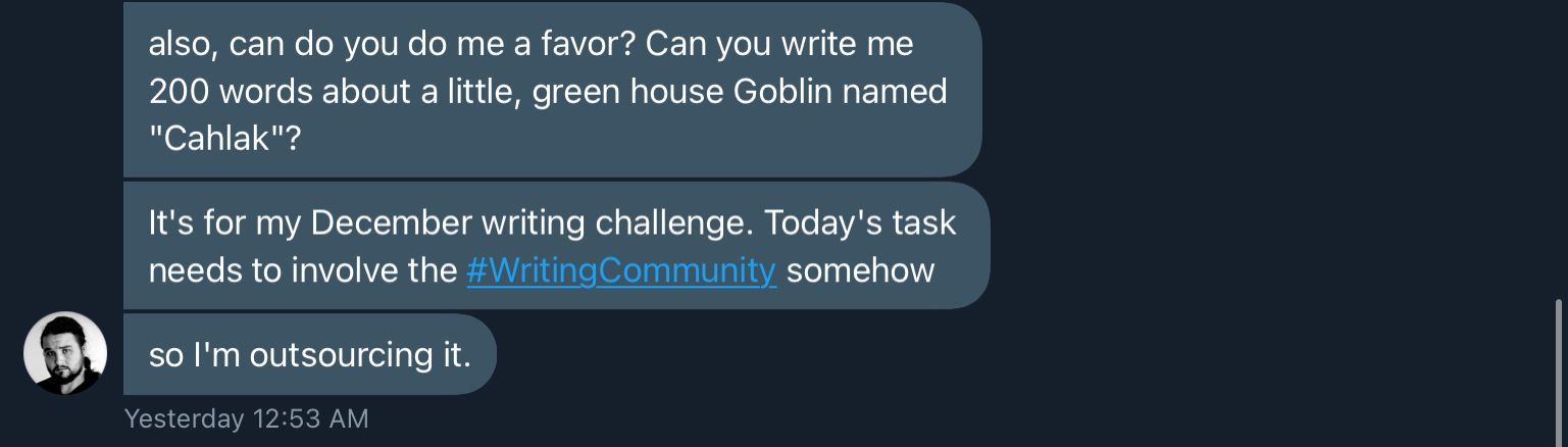 Trey's writing challenge